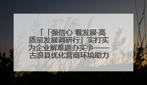 「强信心 看发展·高质量发展调研行」实打实为企业解难题办实事——古浪县优化营商环境助力企业高质量发展见闻