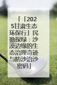 「2025甘肃生态环保行」民勤探绿：沙漠边缘的生态治理奇迹与防沙治沙密码