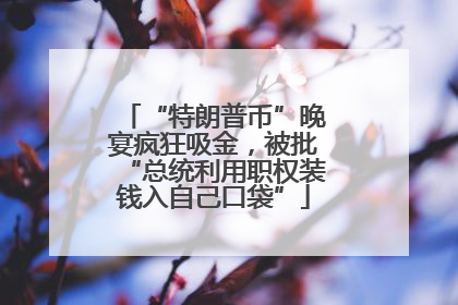 “特朗普币”晚宴疯狂吸金，被批“总统利用职权装钱入自己口袋”