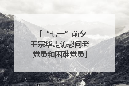 “七一”前夕 王宗华走访慰问老党员和困难党员