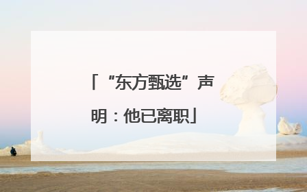 “东方甄选”声明：他已离职