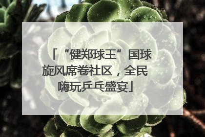 “健郑球王”国球旋风席卷社区，全民嗨玩乒乓盛宴
