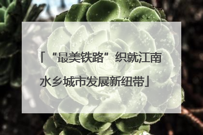 “最美铁路”织就江南水乡城市发展新纽带