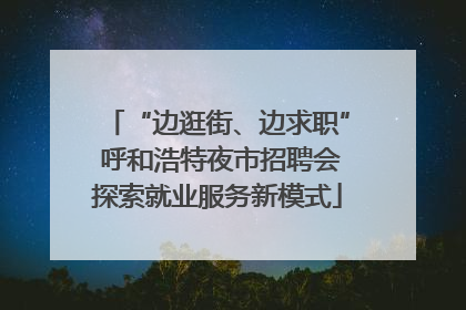 “边逛街、边求职” 呼和浩特夜市招聘会探索就业服务新模式