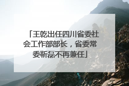 王乾出任四川省委社会工作部部长，省委常委靳磊不再兼任