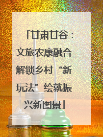 甘肃甘谷：文旅农康融合解锁乡村“新玩法”绘就振兴新图景