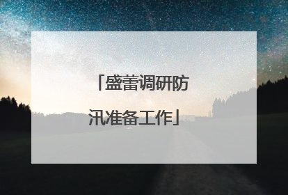 盛蕾调研防汛准备工作