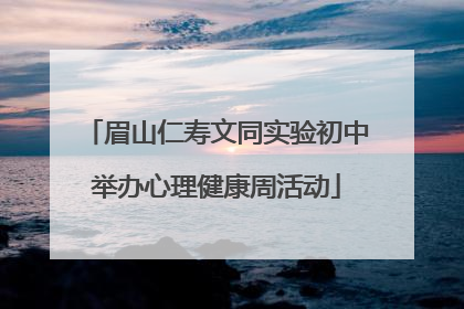 眉山仁寿文同实验初中举办心理健康周活动