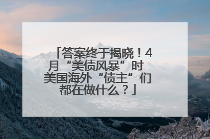 答案终于揭晓！4月“美债风暴”时 美国海外“债主”们都在做什么？