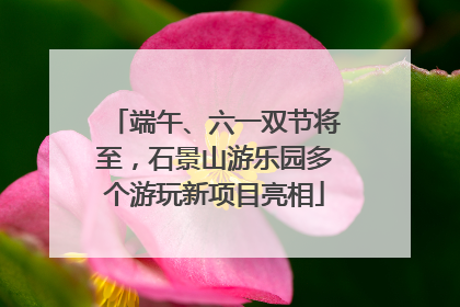 端午、六一双节将至，石景山游乐园多个游玩新项目亮相