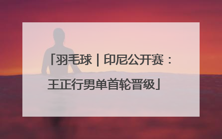 羽毛球｜印尼公开赛：王正行男单首轮晋级