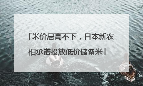 米价居高不下，日本新农相承诺投放低价储备米