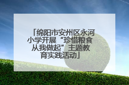 绵阳市安州区永河小学开展“珍惜粮食 从我做起”主题教育实践活动