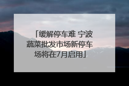 缓解停车难 宁波蔬菜批发市场新停车场将在7月启用