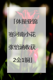 体操亚锦赛河南小花张怡涵收获2金1铜