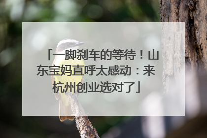 一脚刹车的等待！山东宝妈直呼太感动：来杭州创业选对了