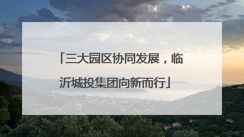 三大园区协同发展，临沂城投集团向新而行