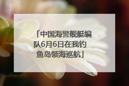 中国海警舰艇编队6月6日在我钓鱼岛领海巡航