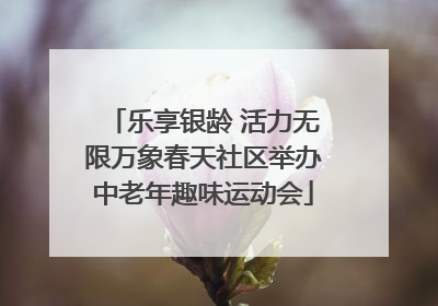 乐享银龄 活力无限万象春天社区举办中老年趣味运动会