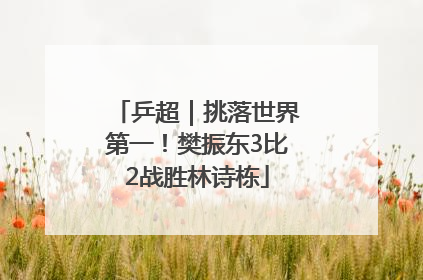 乒超｜挑落世界第一！樊振东3比2战胜林诗栋