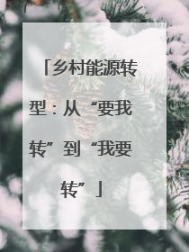 乡村能源转型：从“要我转”到“我要转”