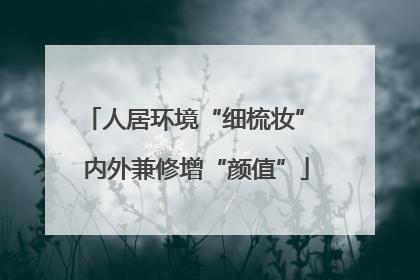 人居环境“细梳妆” 内外兼修增“颜值”