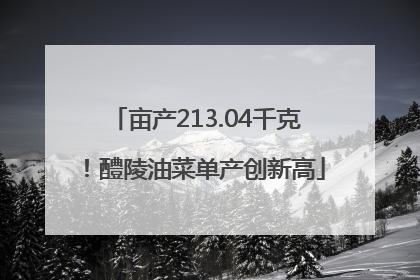 亩产213.04千克！醴陵油菜单产创新高