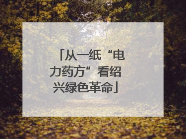 从一纸“电力药方”看绍兴绿色革命