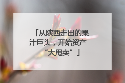 从陕西走出的果汁巨头，开始资产“大甩卖”