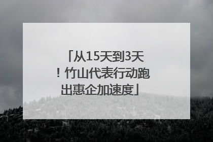 从15天到3天！竹山代表行动跑出惠企加速度