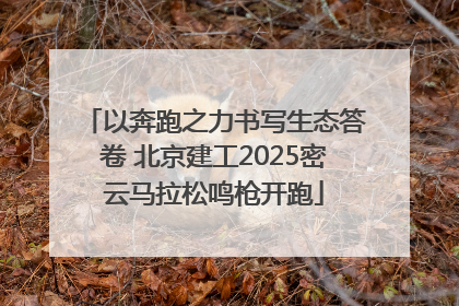 以奔跑之力书写生态答卷 北京建工2025密云马拉松鸣枪开跑
