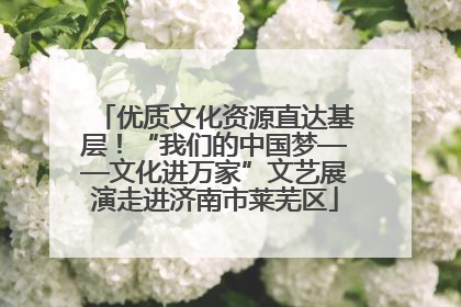 优质文化资源直达基层！“我们的中国梦——文化进万家”文艺展演走进济南市莱芜区