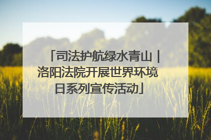 司法护航绿水青山｜洛阳法院开展世界环境日系列宣传活动