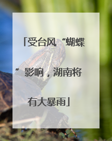 受台风“蝴蝶”影响，湖南将有大暴雨