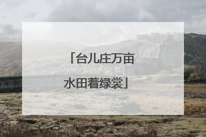 台儿庄万亩水田着绿裳