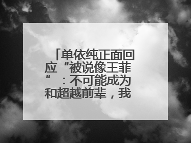 单依纯正面回应“被说像王菲”：不可能成为和超越前辈，我想致敬他们