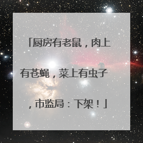 厨房有老鼠，肉上有苍蝇，菜上有虫子，市监局：下架！