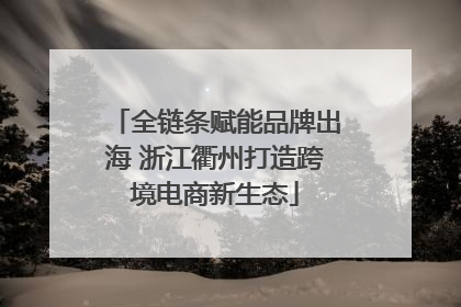 全链条赋能品牌出海 浙江衢州打造跨境电商新生态