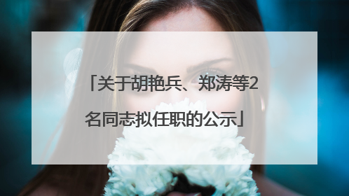 关于胡艳兵、郑涛等2名同志拟任职的公示