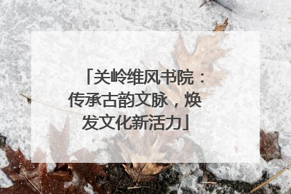 关岭维风书院：传承古韵文脉，焕发文化新活力