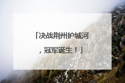 决战荆州护城河，冠军诞生！