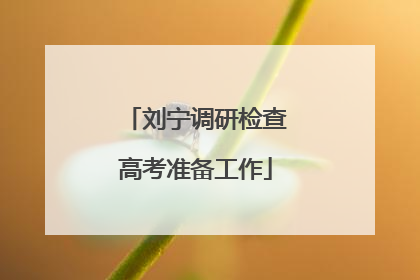 刘宁调研检查高考准备工作