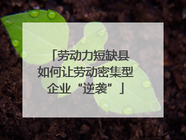 劳动力短缺县 如何让劳动密集型企业“逆袭”