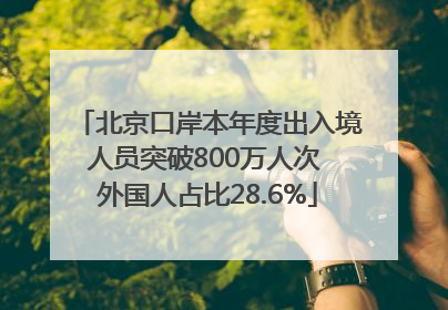 北京口岸本年度出入境人员突破800万人次 外国人占比28.6%