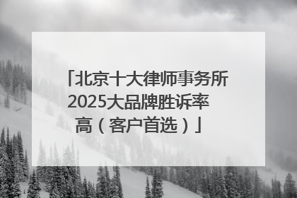 北京十大律师事务所2025大品牌胜诉率高（客户首选）