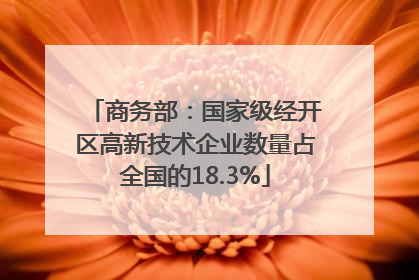 商务部：国家级经开区高新技术企业数量占全国的18.3%