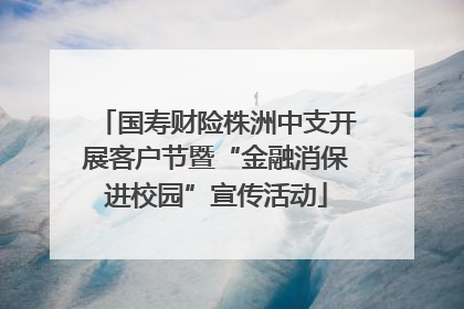 国寿财险株洲中支开展客户节暨“金融消保进校园”宣传活动
