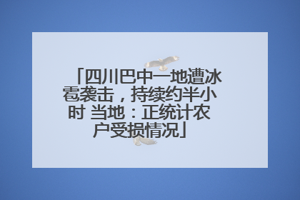 四川巴中一地遭冰雹袭击，持续约半小时 当地：正统计农户受损情况
