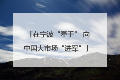 在宁波“牵手” 向中国大市场“进军”