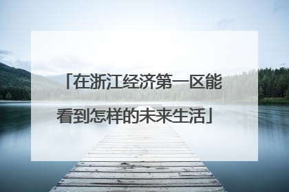 在浙江经济第一区能看到怎样的未来生活
